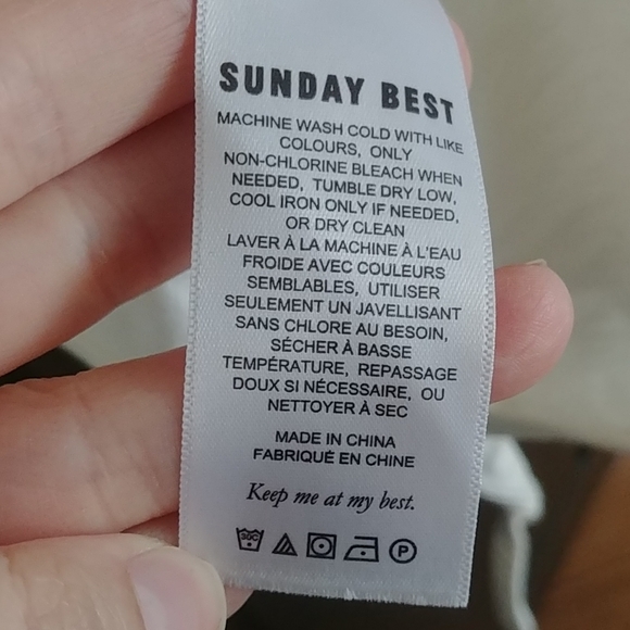 ARITZIA front tie mid length puff sleeve cream top - Picture 6 of 7